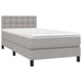 Pat box spring cu saltea, gri deschis, 100x200 cm, textil - WALTI WALTI