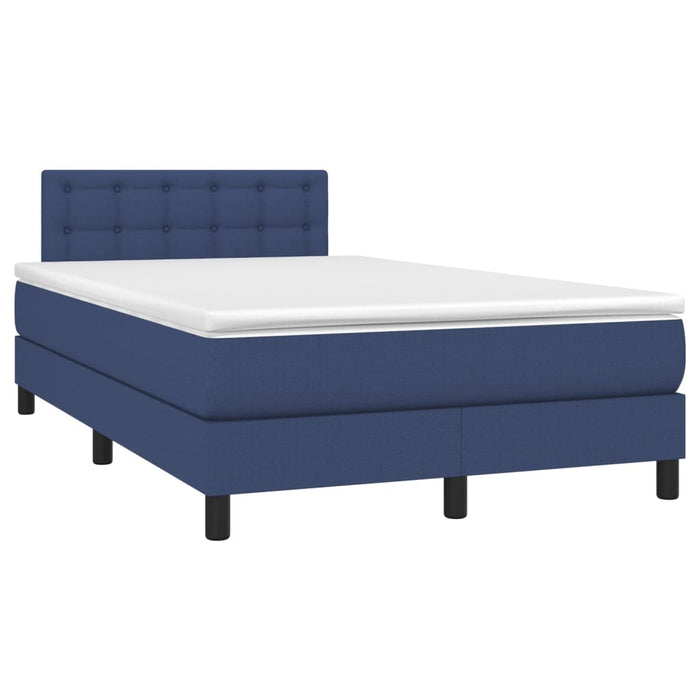 Pat box spring cu saltea, albastru, 120x200 cm, textil - WALTI WALTI