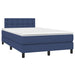 Pat box spring cu saltea, albastru, 120x200 cm, textil - WALTI WALTI