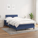 Pat box spring cu saltea, albastru, 120x200 cm, textil - WALTI WALTI