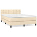 Pat box spring cu saltea, crem, 140x200 cm, textil - WALTI WALTI