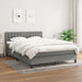 Pat box spring cu saltea, gri închis, 140x200 cm, textil - WALTI WALTI