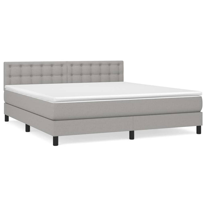 Pat continental cu saltea, gri deschis, 160x200 cm, textil - WALTI WALTI