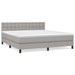 Pat continental cu saltea, gri deschis, 160x200 cm, textil - WALTI WALTI