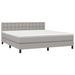 Pat continental cu saltea, gri deschis, 160x200 cm, textil - WALTI WALTI