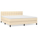 Pat box spring cu saltea, crem, 160x200 cm, material textil - WALTI WALTI
