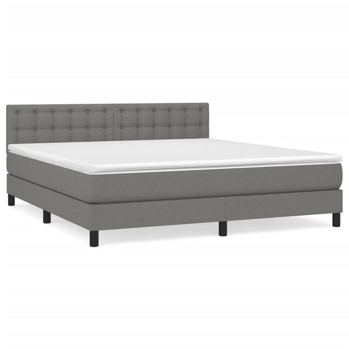 Pat box spring cu saltea, gri închis, 180x200 cm, textil - WALTI WALTI