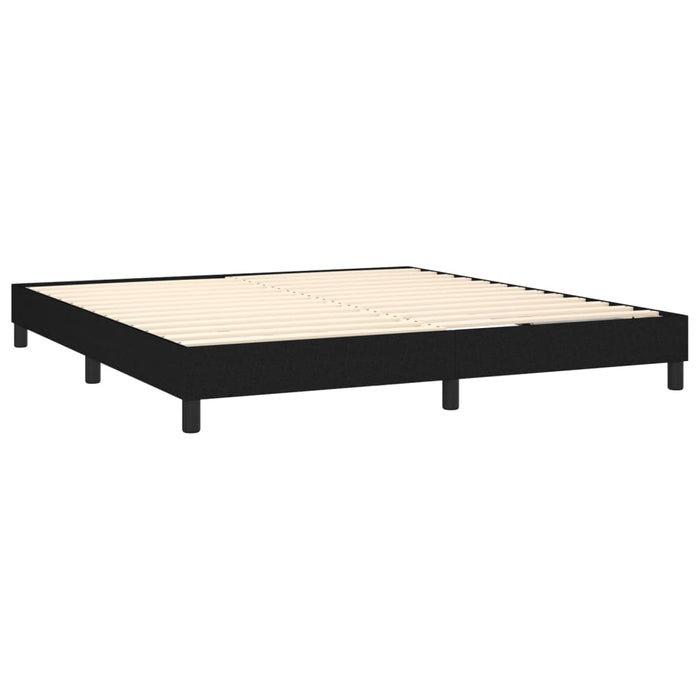 Pat box spring cu saltea, negru, 180x200 cm, catifea WALTI