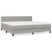 Pat box spring cu saltea, gri deschis, 200x200 cm, textil - WALTI WALTI