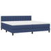 Pat box spring cu saltea, albastru, 200x200 cm, textil - WALTI WALTI