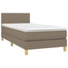 Pat box spring cu saltea, gri taupe, 90x190 cm, textil - WALTI WALTI
