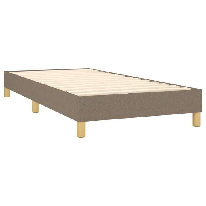 Pat box spring cu saltea, gri taupe, 90x190 cm, textil - WALTI WALTI