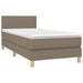 Pat box spring cu saltea, gri taupe, 90x200 cm, textil - WALTI WALTI
