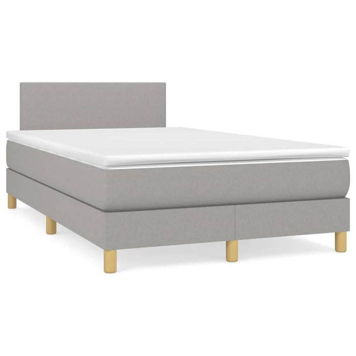 Pat box spring cu saltea, gri deschis, 120x200 cm, textil - WALTI WALTI