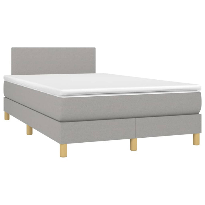 Pat box spring cu saltea, gri deschis, 120x200 cm, textil - WALTI WALTI