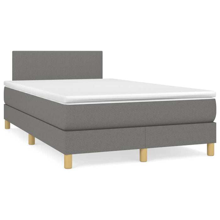 Pat box spring cu saltea, gri închis, 120x200 cm, textil - WALTI WALTI
