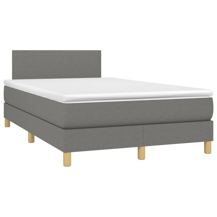 Pat box spring cu saltea, gri închis, 120x200 cm, textil - WALTI WALTI
