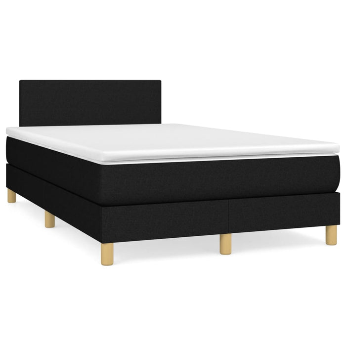 Pat box spring cu saltea, negru, 120x200 cm, textil - WALTI WALTI