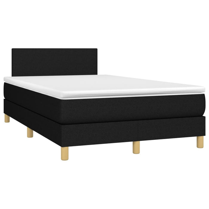 Pat box spring cu saltea, negru, 120x200 cm, textil - WALTI WALTI