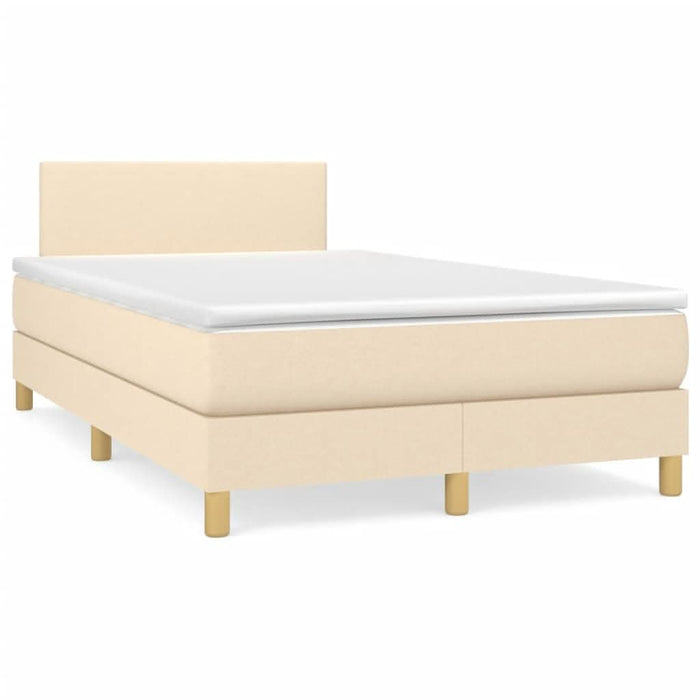 Pat box spring cu saltea, crem, 120x200 cm, textil - WALTI WALTI