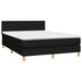 Pat box spring cu saltea, negru, 140x190 cm, textil - WALTI WALTI