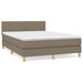 Pat box spring cu saltea, gri taupe, 140x200 cm, textil - WALTI WALTI