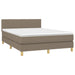 Pat box spring cu saltea, gri taupe, 140x200 cm, textil - WALTI WALTI