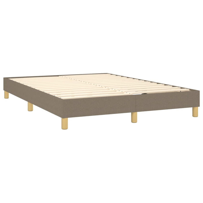 Pat box spring cu saltea, gri taupe, 140x200 cm, textil - WALTI WALTI