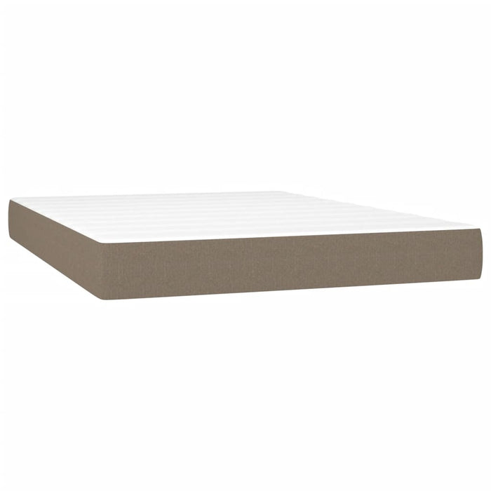 Pat box spring cu saltea, gri taupe, 140x200 cm, textil - WALTI WALTI