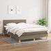 Pat box spring cu saltea, gri taupe, 140x200 cm, textil - WALTI WALTI