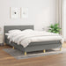 Pat box spring cu saltea, gri închis, 140x200 cm, textil - WALTI WALTI