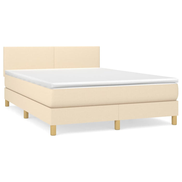 Pat continental cu saltea, crem, 140x200 cm, material textil - WALTI WALTI