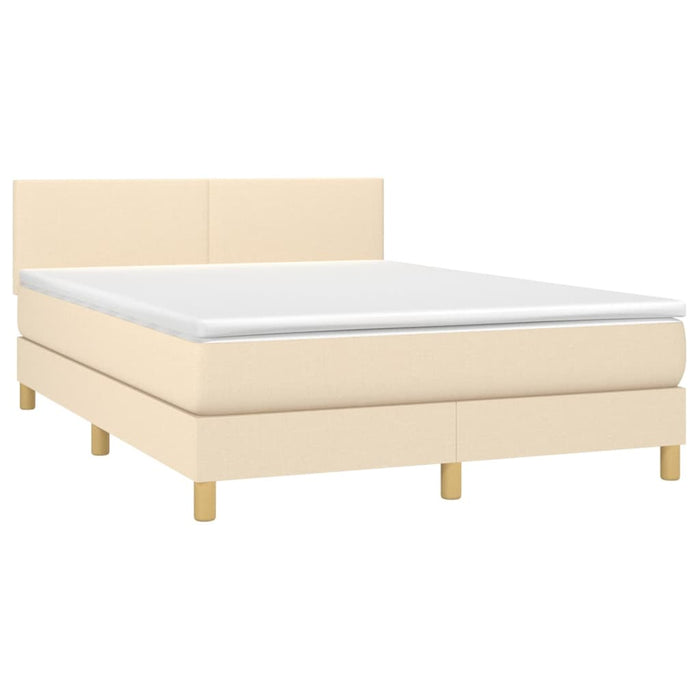 Pat continental cu saltea, crem, 140x200 cm, material textil - WALTI WALTI
