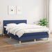 Pat continental cu saltea, albastru, 140x200cm, material textil - WALTI WALTI