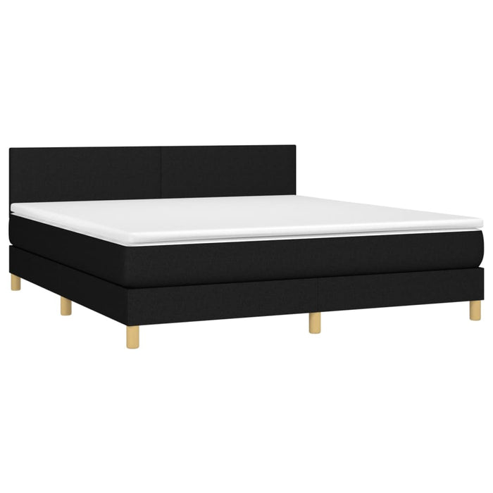 Pat box spring cu saltea, negru, 160x200 cm, textil - WALTI WALTI