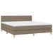 Pat box spring cu saltea, gri taupe, 160x200 cm material textil - WALTI WALTI