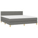 Pat box spring cu saltea, gri închis, 180x200 cm, textil - WALTI WALTI