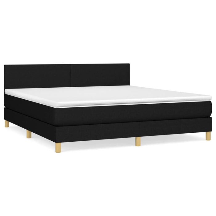 Pat box spring cu saltea, negru, 180x200 cm, catifea - WALTI WALTI