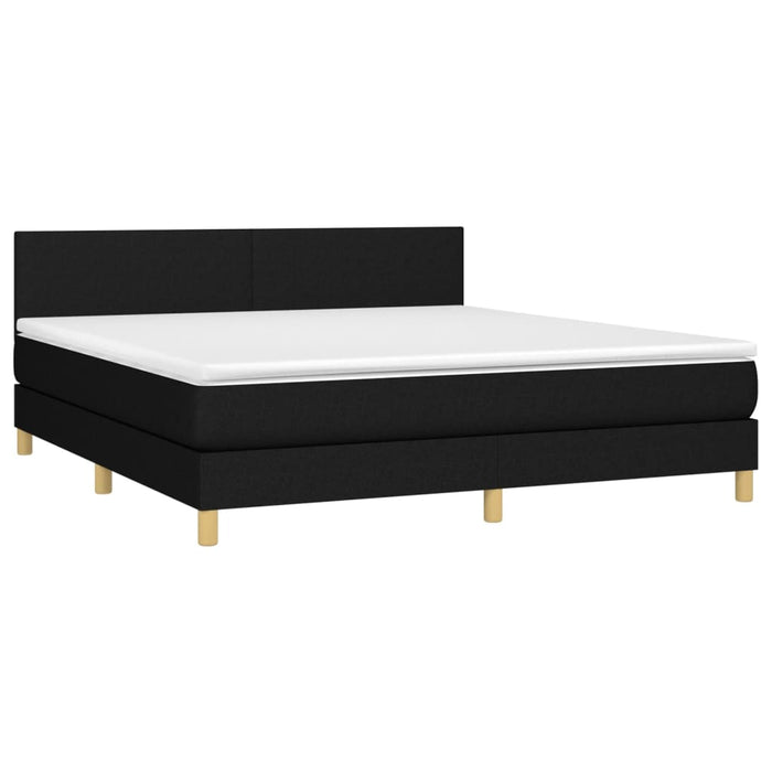 Pat box spring cu saltea, negru, 180x200 cm, catifea - WALTI WALTI