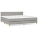 Pat box spring cu saltea, gri deschis, 200x200 cm, textil - WALTI WALTI