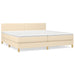 Pat box spring cu saltea, crem, 200x200 cm, textil - WALTI WALTI