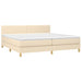Pat box spring cu saltea, crem, 200x200 cm, textil - WALTI WALTI
