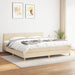 Pat box spring cu saltea, crem, 200x200 cm, textil - WALTI WALTI