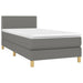 Pat box spring cu saltea, gri închis, 100x200 cm, textil - WALTI WALTI