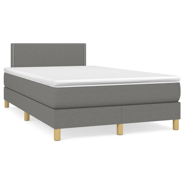 Pat box spring cu saltea, gri închis, 120x200 cm, textil - WALTI WALTI