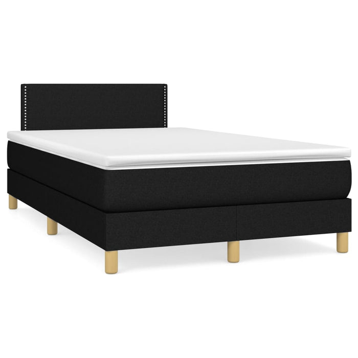 Pat box spring cu saltea, negru, 120x200 cm, textil - WALTI WALTI
