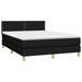 Pat box spring cu saltea, negru, 140x190 cm, textil - WALTI WALTI
