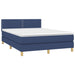 Pat box spring cu saltea, albastru, 140x200 cm, textil - WALTI WALTI