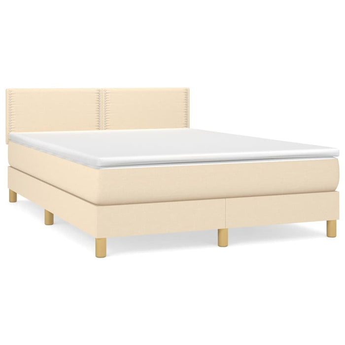 Pat continental cu saltea, crem, 140x200 cm, material textil - WALTI WALTI
