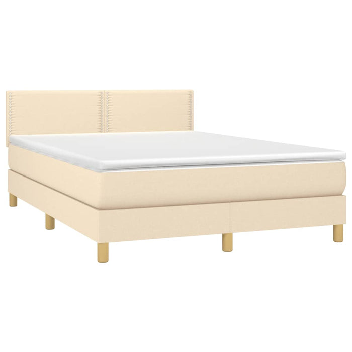 Pat continental cu saltea, crem, 140x200 cm, material textil - WALTI WALTI